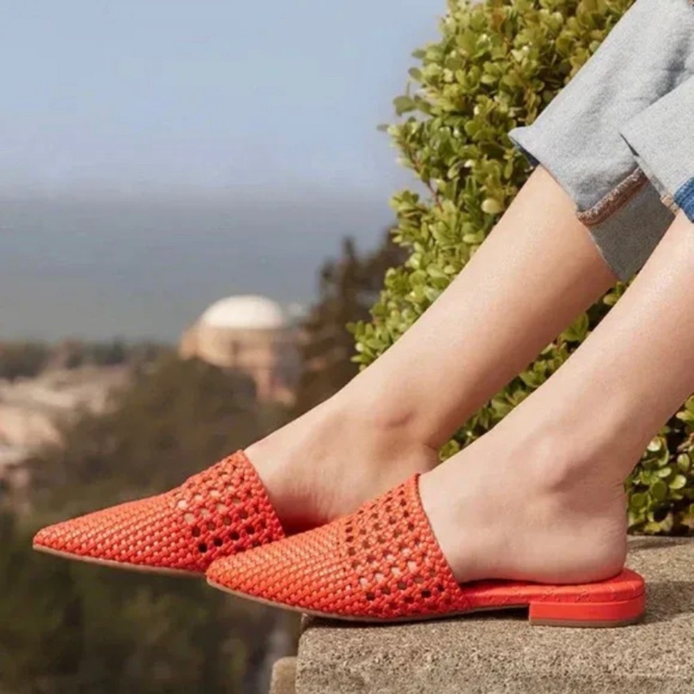 Birdies The Dove Lattice Flats Burnt Orange 8 Vegan